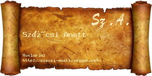 Szécsi Anett névjegykártya